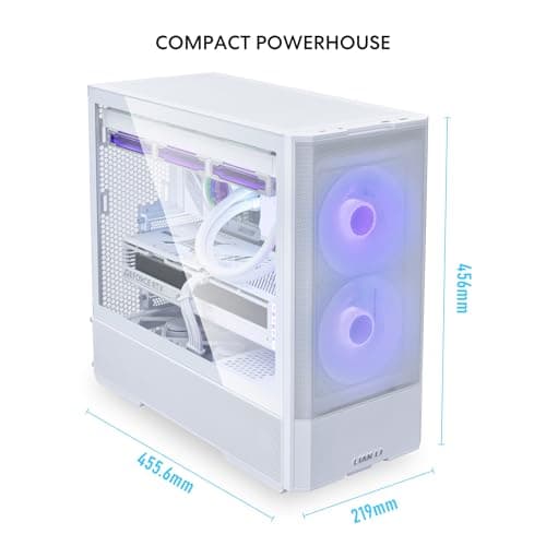 Lian Li Lancool 207 ATX Mid Tower White with Tempered Glass Side Panel and USB 3.2 Gen 2 Type-C, USB 3.2 Gen 1 Type-A image
