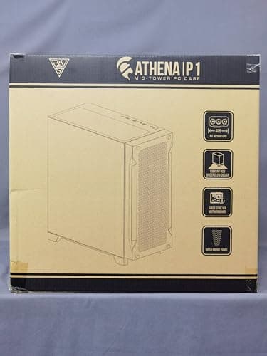 GAMDIAS ATHENA P1 ATX Mid Tower Black with Tempered Glass Side Panel and USB 3.2 Gen 1 Type-C, USB 3.2 Gen 1 Type-A, USB 2.0 Type-A image