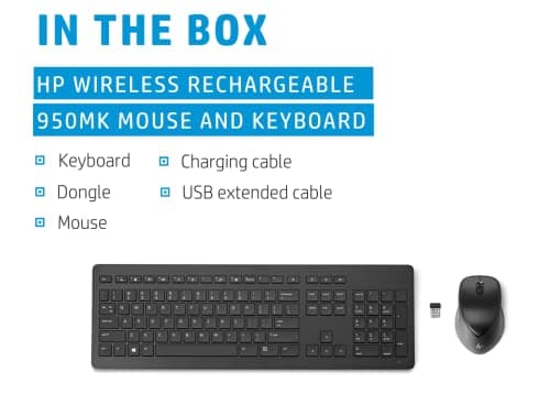 HP 950MK Wireless/Wired Standard Keyboard With Optical Mouse image