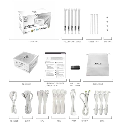 ASRock Steel Legend SL-1000GW White 1000W Fully Modular 80+ Gold image