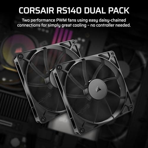 Corsair RS140 140mm PWM 95.5 CFM Black 2-Pack image
