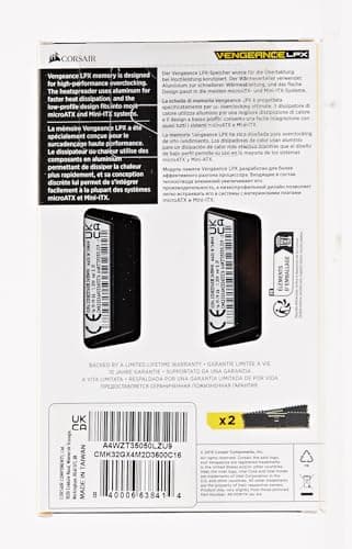 Corsair Vengeance LPX Black / Yellow DDR4-3600 CL16 32GB (2x16GB) image