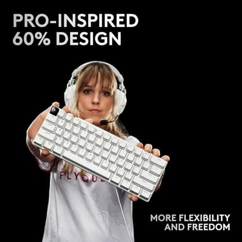 Logitech PRO X 60 RGB Bluetooth/Wireless/Wired Mini Logitech GX Red Linear Mechanical Gaming Keyboard image