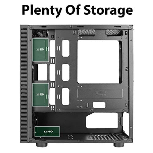 CiT Seven Micro ATX Mid Tower Black with Acrylic Side Panel and USB 2.0 Type-A Front Panel image