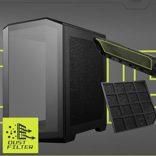 MSI MAG PANO 100R PZ ATX Mid Tower Black with Tempered Glass Side Panel and USB 3.2 Gen 2 Type-C, USB 3.2 Gen 1 Type-A image