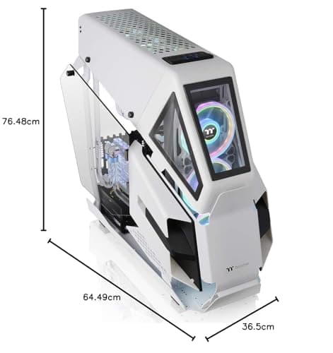 Thermaltake AH T600 Snow ATX Full Tower White / Black Tempered Glass Side Panel, Front Panel: USB 3.2 Gen 2 Type-C, USB 3.2 Gen 1 Type-A, USB 2.0 Type-A image