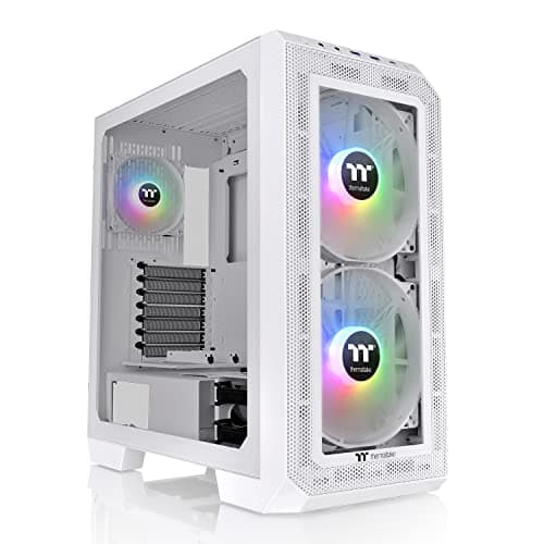 Thermaltake View 300 MX Snow ATX Mid Tower White Tempered Glass ARGB image