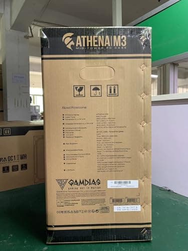 GAMDIAS ATHENA M3 ATX Mid Tower Black with Tempered Glass Side Panel and USB 3.2 Gen 2 Type-C, USB 3.2 Gen 1 Type-A image