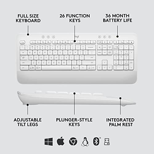 Logitech Signature MK650 Wired/Bluetooth/Wireless Standard Keyboard With Laser Mouse image