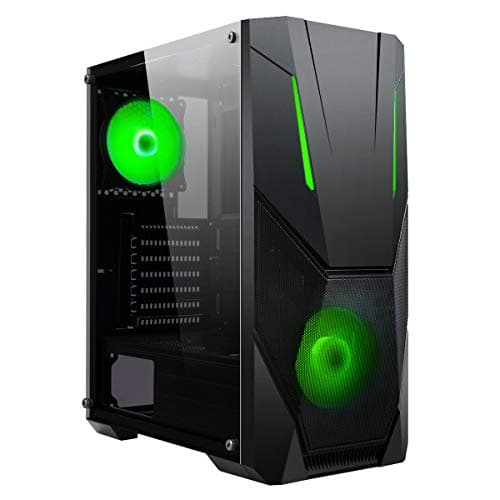 CiT Master ATX Mid Tower Black Tempered Glass Side Panel, USB 3.2 Gen 1 & USB 2.0 Front USB image