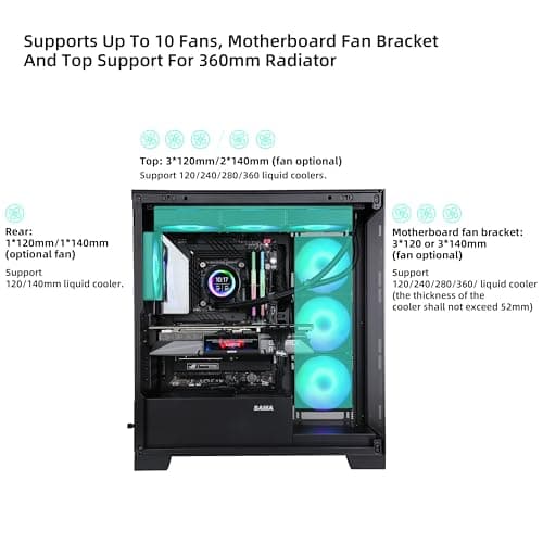 SAMA Sama-3D ATX Mid Tower Black with Tempered Glass Side Panel and USB 3.2 Gen 1 Type-A, USB 2.0 Type-A image