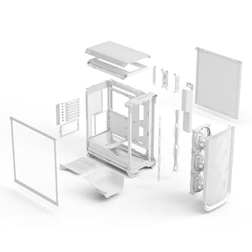 Fractal Design Meshify 3 ATX Mid Tower White with Tempered Glass Side Panel and USB 3.2 Gen 2x2 Type-C, USB 3.2 Gen 1 Type-A image