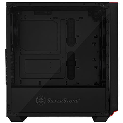 Silverstone PM02-G ATX Mid Tower Black / Red with Tempered Glass Side Panel and USB 3.2 Gen 1 Type-C USB 3.2 Gen 1 Type-A image