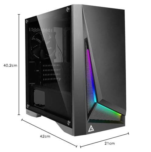 Antec Dapper Dark Phantom DP301M Black Steel / ARGB Lighting / Tempered Glass Side Panel Compact Micro-ATX Gaming Case image