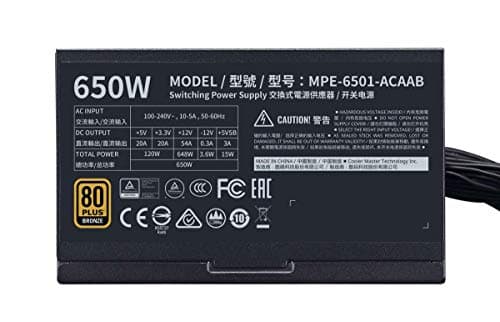 Cooler Master MWE Bronze V2 Black 650W Non-Modular 80+ Bronze image