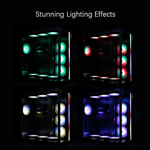 Bitspower Notos 120mm Black / White PWM Addressable RGB 5-Pack image