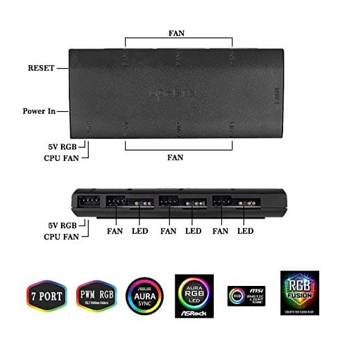 upHere T7SYC7 120mm Black PWM ARGB 3-Pack image