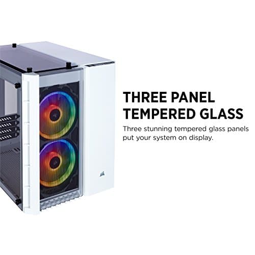 CORSAIR CRYSTAL 280X RGB White Micro-ATX Case, 2 RGB Fans, Lighting Node PRO included, Tempered Glass - Black (CC-9011135-WW) image