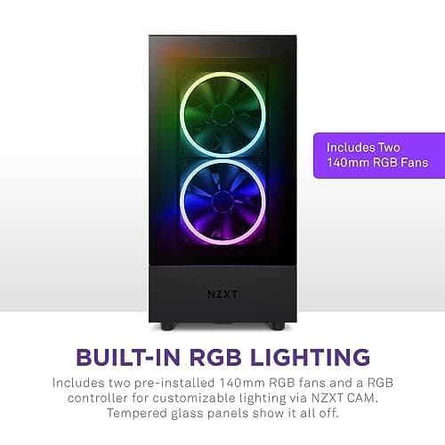 NZXT H5 Elite ATX Mid Tower Black Tempered Glass Side Panel image