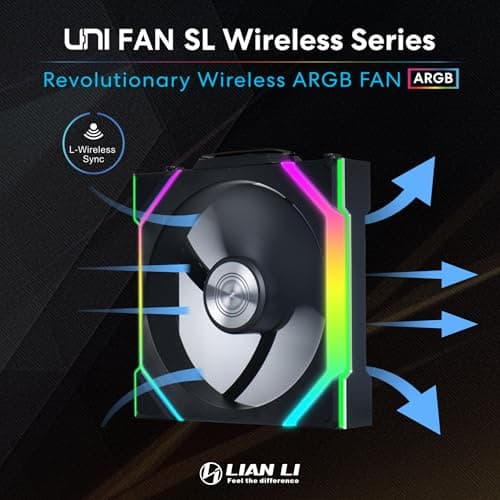 Lian Li UNI FAN SL 120mm Black PWM Addressable RGB Wireless 3-Pack image