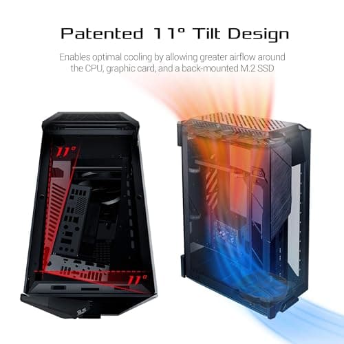 Asus ROG Z11 Mini-ITX Tower Black with Tinted Tempered Glass Side Panel and Front I/O: USB 3.2 Gen 2 Type-C, USB 3.2 Gen 1 Type-A, USB 2.0 Type-A image