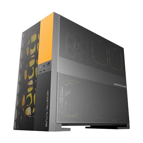 Geometric Future Model 5 Vent ATX Mid Tower Black / Yellow Tempered Glass Side Panel image