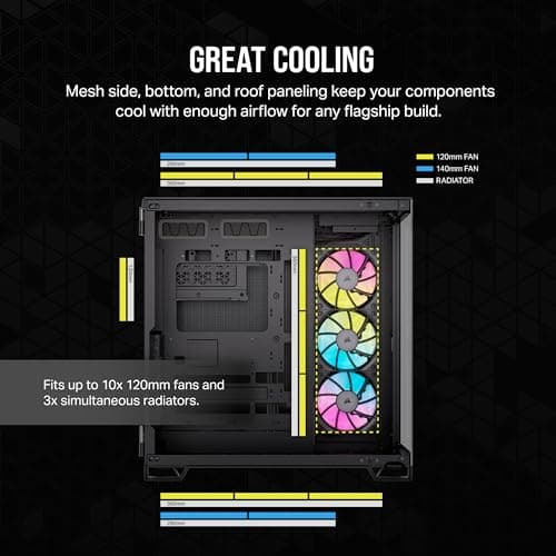 Corsair iCUE LINK 6500X RGB ATX Mid Tower Black with Tempered Glass Side Panel and USB 3.2 Gen 2 Type-C USB 3.2 Gen 1 Type-A image