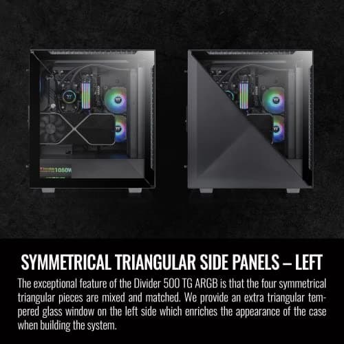 Thermaltake Divider 500 ATX Mid Tower Black TG ARGB, Tempered Glass Side Panel image