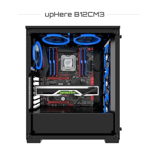 upHere Blue Computer Case Fan 120mm LED Silent Fan for Computer Cases, CPU Coolers, and Radiators Ultra Quiet, Premium Edition,3 Pin 3 Pack/B12CM3-3 image