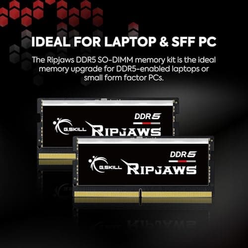 G.Skill Ripjaws Black / Silver DDR5-4800 SODIMM CL34 32GB (2x16GB) image