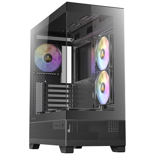 Antec CX700 RGB ELITE ATX Mid Tower Black Tempered Glass Side Panel, USB 3.2 Gen 2 Type-C, USB 3.2 Gen 1 Type-A image