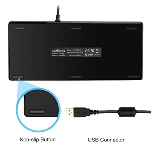 Velocifire Tenkeyless Mechanical Keyboard Mini, 78-Key Compact Ergonomic, Outemu Brown Switches Backlit and Double-Shot ABS Keycaps for Copywriter, Typist and Programmer image