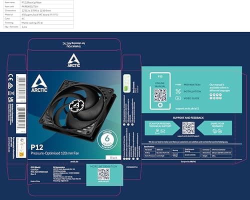 ARCTIC P12 120mm Black 56.3 CFM image