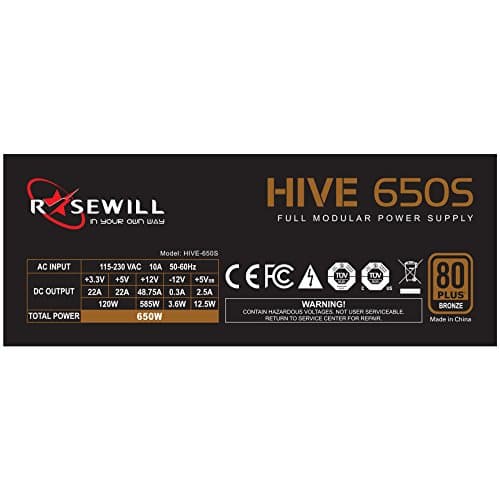 Rosewill HIVE ATX 650W Semi-Modular 80+ Bronze Certified image