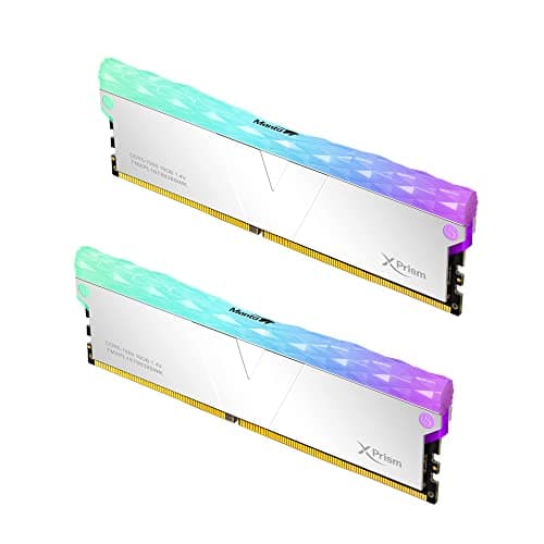V-Color DDR5 Manta XPrism 32GB(16GBx2) 5600MHz 2Gx8 CL36 1.2V SK Hynix IC RGB Gaming Desktop Upgrade RAM Memory Module - White (TMXPL1656836WWK) image