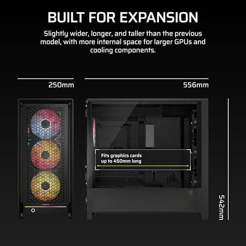 Corsair FRAME 5000D RS ARGB ATX Mid Tower Black Tempered Glass image