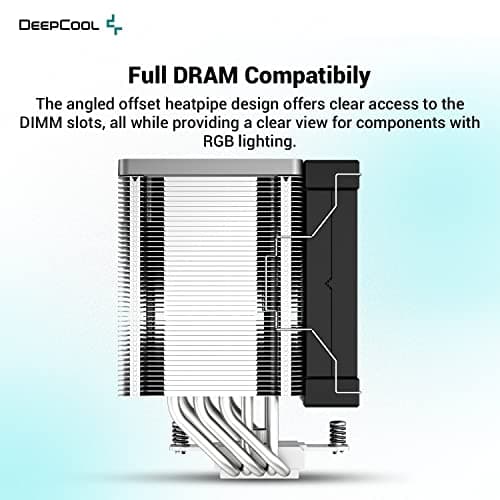 DeepCool AK400 ZERO DARK Performance CPU Cooler, 4 Copper Heat Pipes, 120mm Fluid Dynamic Bearing PWM Fan, 220W TDP image