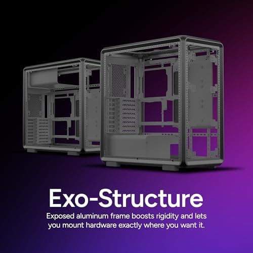 Cooler Master MasterFrame 600 ATX Mid Tower Black with Tempered Glass Side Panel and USB 3.2 Gen 2x2 Type-C USB 3.2 Gen 1 Type-A image