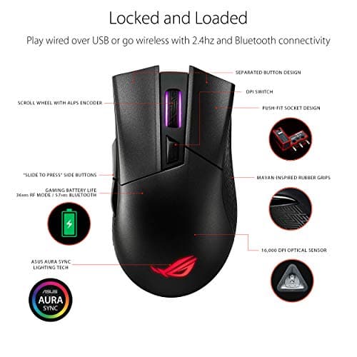 Asus P702 ROG GLADIUS II WIRELESS Wireless Optical Gaming Mouse image
