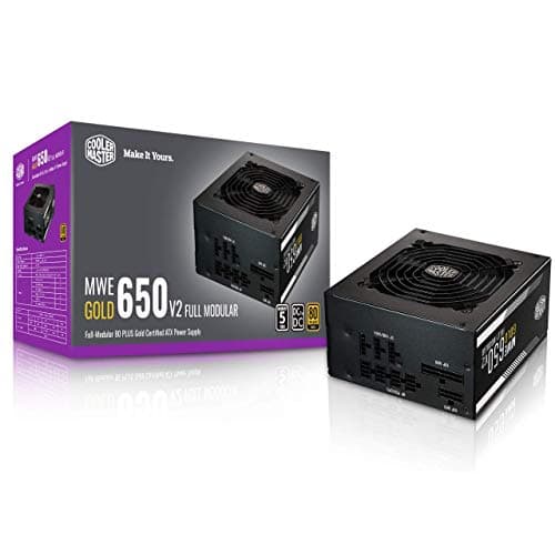 Cooler Master MWE Gold 650 V2 Fully Modular, 650W, 80+ Gold Efficiency, 2 EPS Connectors, 120mm HDB Fan, Semi-fanless Operation, 5 Year Warranty image