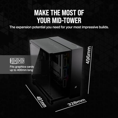 Corsair iCUE LINK 6500X RGB ATX Mid Tower Black with Tempered Glass Side Panel and USB 3.2 Gen 2 Type-C USB 3.2 Gen 1 Type-A image