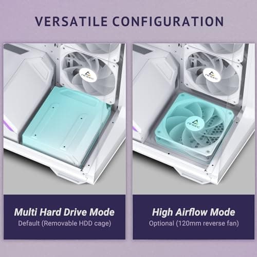 Antec C3 ARGB ATX Mid Tower White Tempered Glass Side Panel image