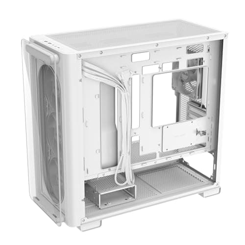 Asus A23 PLUS Micro ATX Mid Tower White Tempered Glass Side Panel, USB 3.2 Gen 2 Type-C, USB 3.2 Gen 1 Type-A image