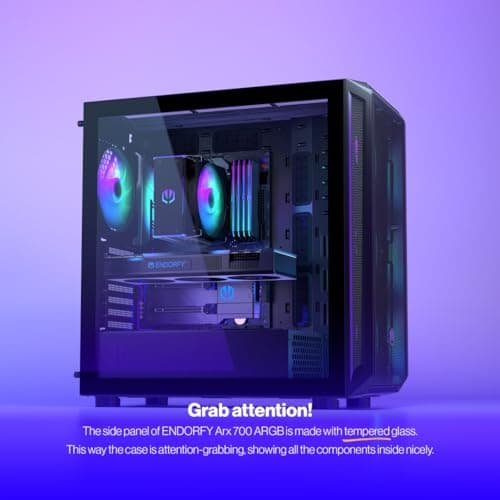 ENDORFY Arx 700 ARGB ATX Mid Tower Black Tempered Glass Side Panel image
