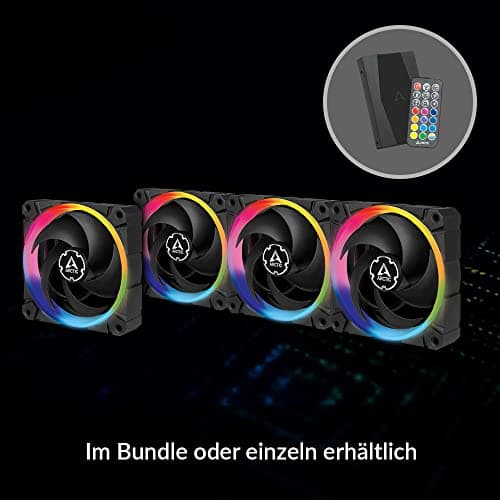ARCTIC BioniX P120 120mm Black Addressable RGB PWM 48 CFM 3-Pack image