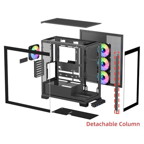 SAMA Sama-3D ATX Mid Tower Black with Tempered Glass Side Panel and USB 3.2 Gen 1 Type-A, USB 2.0 Type-A image