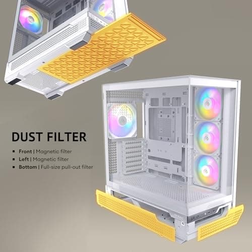 Antec C7 ATX Mid Tower White Tempered Glass Side Panel ARGB image