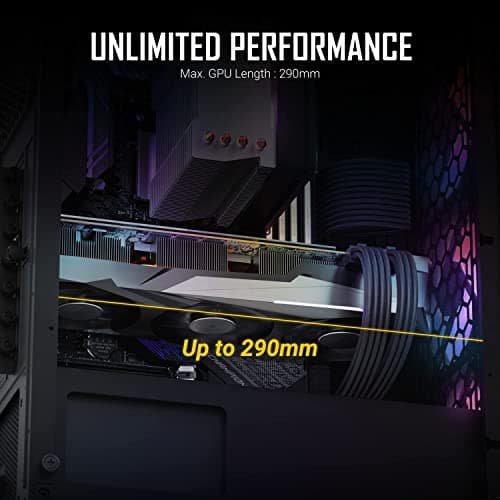 Antec NX360 ATX Mid Tower Black with Tempered Glass Side Panel and USB 3.2 Gen 1 Type-A, USB 2.0 Type-A image