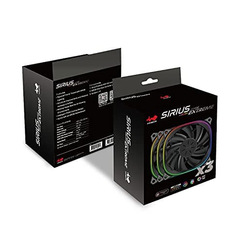 In Win Sirius Extreme ASE120P 120mm Addressable RGB PWM 54 CFM Black 3-Pack image