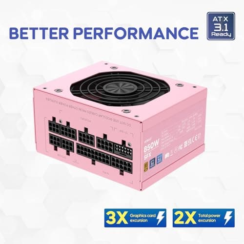 Vetroo CP-PSU-VT-850W-SFX Pink SFX 850W Fully Modular 80+ Gold Certified image